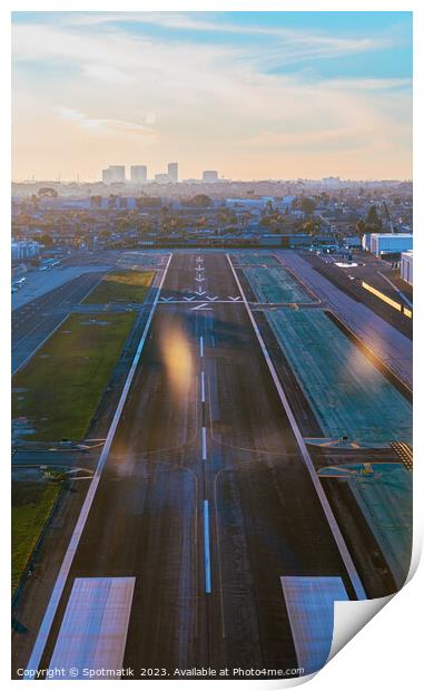 Aerial POV view of aircraft taking off California Print by Spotmatik 