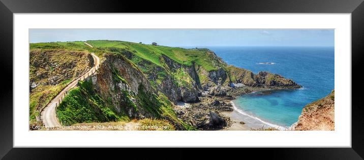  La Coupee and La Grande Greve Beach Sark   Framed Mounted Print by Diana Mower