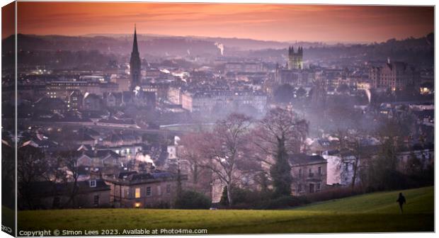 View over the city of Bath Canvas Print by Simon Lees