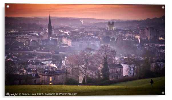 View over the city of Bath Acrylic by Simon Lees