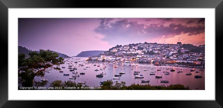 View over Salcombe harbour in Devon Framed Mounted Print by Simon Lees
