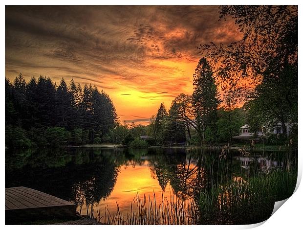 Golden Light On Loch Ard Print by Aj’s Images