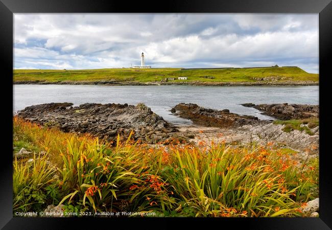 Rhinns of Islay Lighthouse Scotland. Framed Print by Barbara Jones