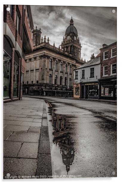 Leeds Town Hall reflections Acrylic by Richard Perks