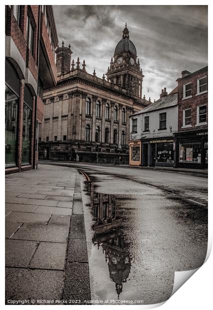 Leeds Town Hall reflections Print by Richard Perks