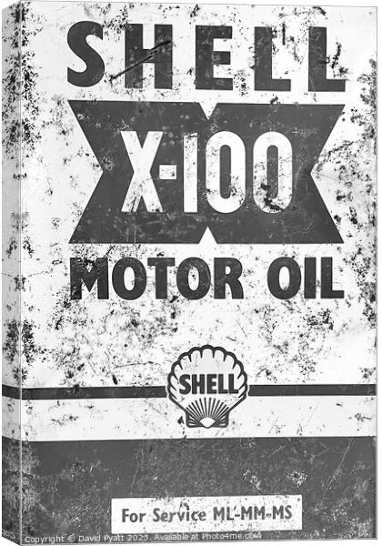 Shell Oil Can Vintage Canvas Print by David Pyatt