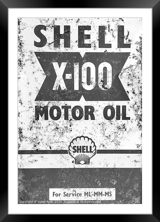 Shell Oil Can Vintage Framed Mounted Print by David Pyatt