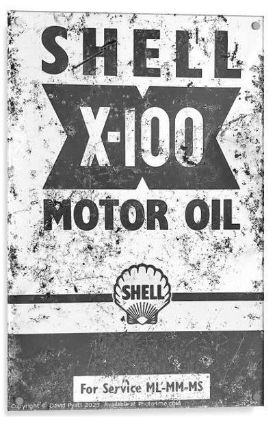 Shell Oil Can Vintage Acrylic by David Pyatt