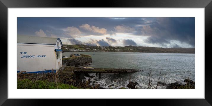 The old lifeboat house Corverack Cornwall Framed Mounted Print by kathy white
