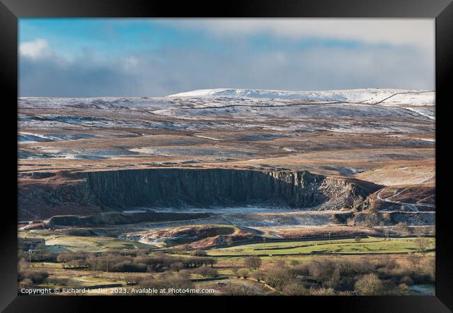 A Wintry Crossthwaite Quarry from Middle Side, Teesdale Framed Print by Richard Laidler
