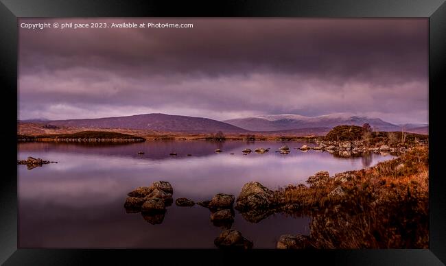 Loch nah Achlaise Framed Print by phil pace