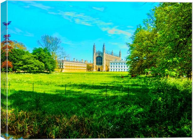 Majestic Kings College in Cambridge Canvas Print by Simon Hill
