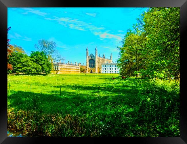 Majestic Kings College in Cambridge Framed Print by Simon Hill