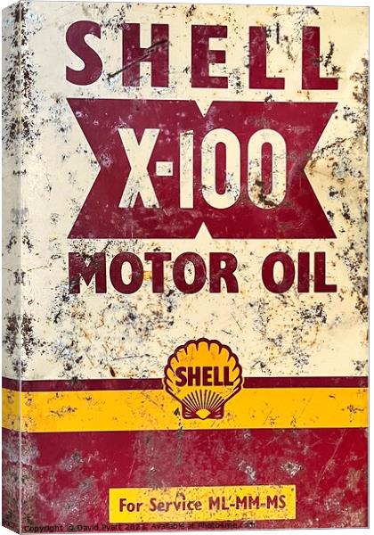 Shell Motor Oil Vintage  Canvas Print by David Pyatt