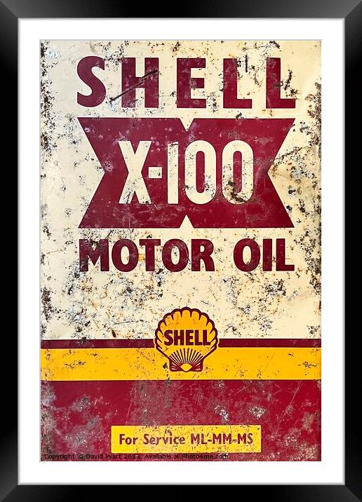 Shell Motor Oil Vintage  Framed Mounted Print by David Pyatt