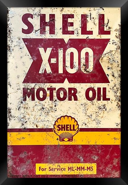Shell Motor Oil Vintage  Framed Print by David Pyatt