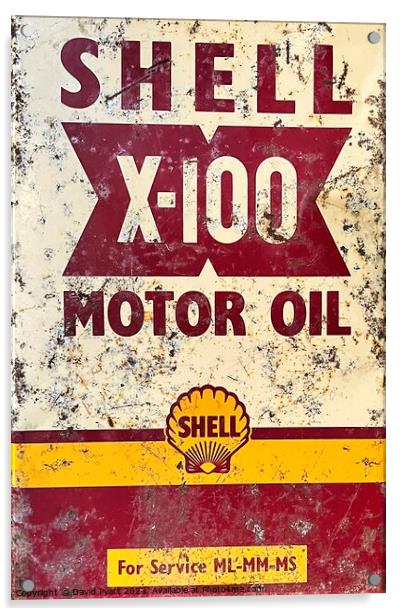Shell Motor Oil Vintage  Acrylic by David Pyatt