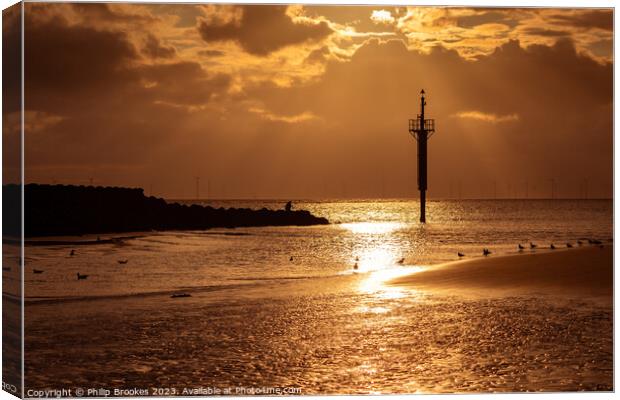 New Brighton Sunset Canvas Print by Philip Brookes