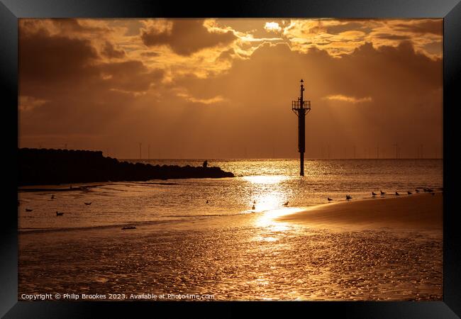 New Brighton Sunset Framed Print by Philip Brookes