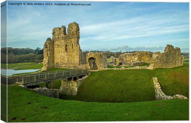 Ogmore Castle Remains Ogmore by Sea  Canvas Print by Nick Jenkins