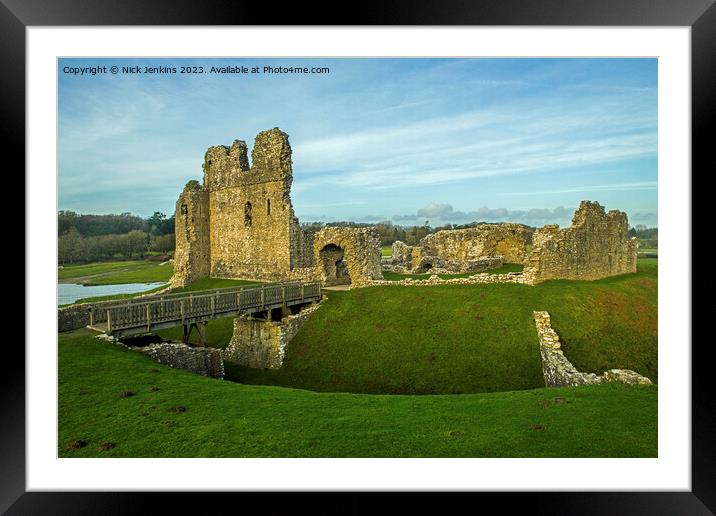 Ogmore Castle Remains Ogmore by Sea  Framed Mounted Print by Nick Jenkins