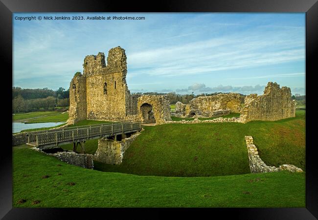 Ogmore Castle Remains Ogmore by Sea  Framed Print by Nick Jenkins