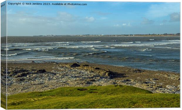 Estuary of the River Ogmore at Ogmore by Sea  Canvas Print by Nick Jenkins