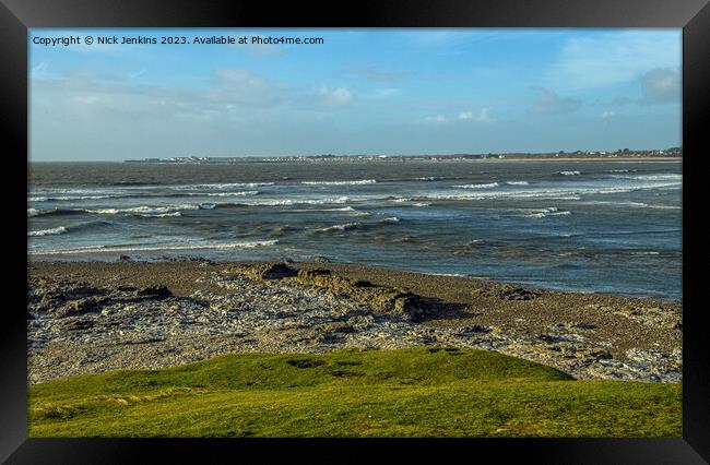 Estuary of the River Ogmore at Ogmore by Sea  Framed Print by Nick Jenkins