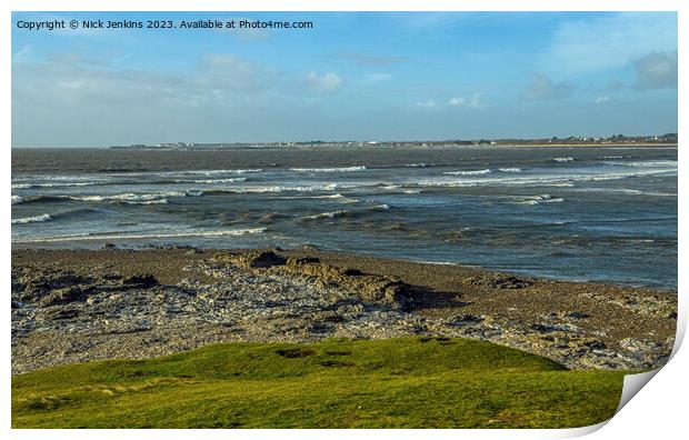 Estuary of the River Ogmore at Ogmore by Sea  Print by Nick Jenkins