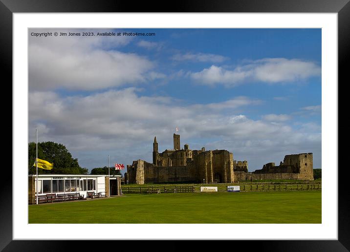 Warkworth Cricket Club and Castle Framed Mounted Print by Jim Jones
