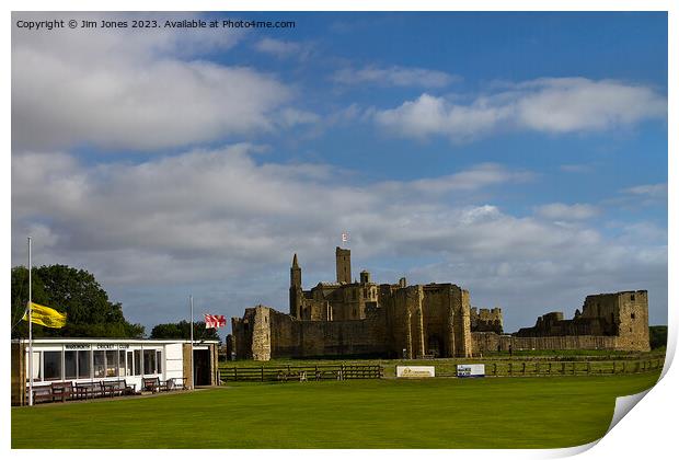 Warkworth Cricket Club and Castle Print by Jim Jones