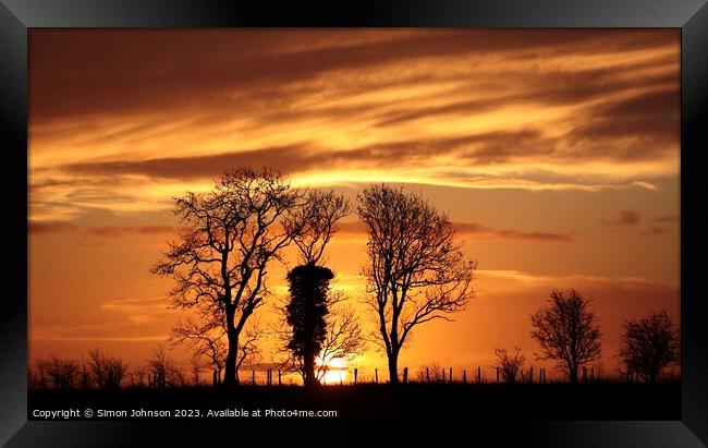 Cotswold dawn Framed Print by Simon Johnson