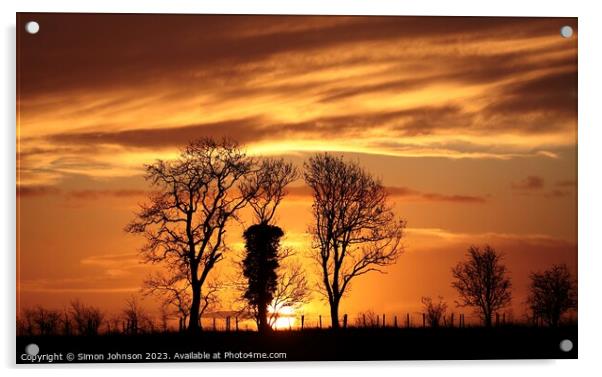 Cotswold dawn Acrylic by Simon Johnson