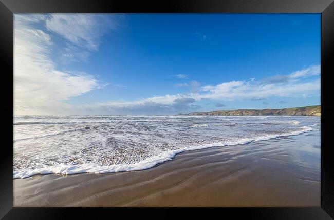 The Beach at Newgale in Winter. Framed Print by Colin Allen