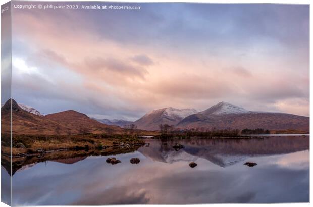 Loch nah Achlaise  Canvas Print by phil pace