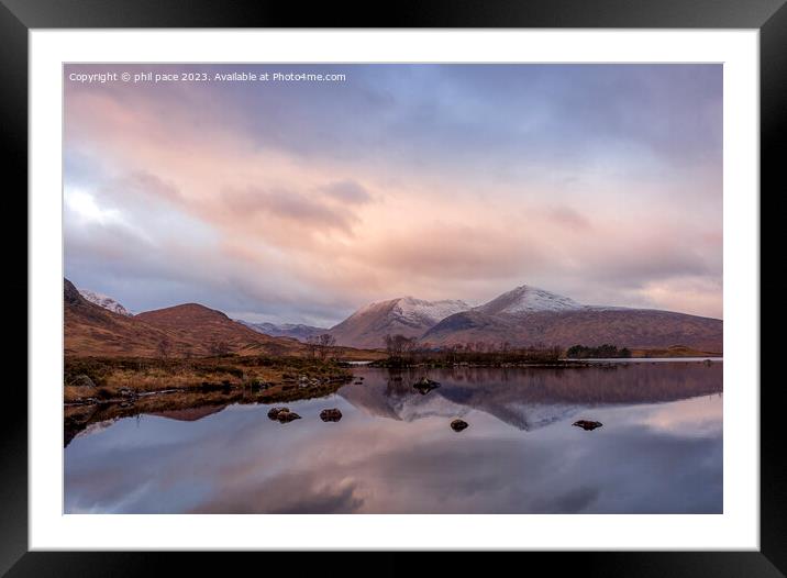 Loch nah Achlaise  Framed Mounted Print by phil pace