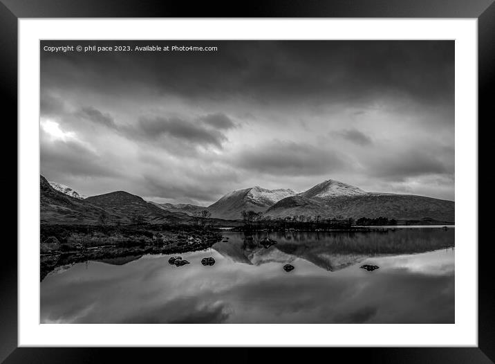 Loch nah Achlaise  Framed Mounted Print by phil pace