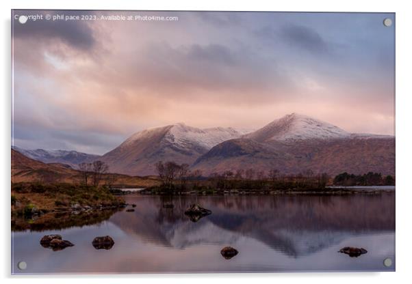 Loch nah Achlaise  Acrylic by phil pace