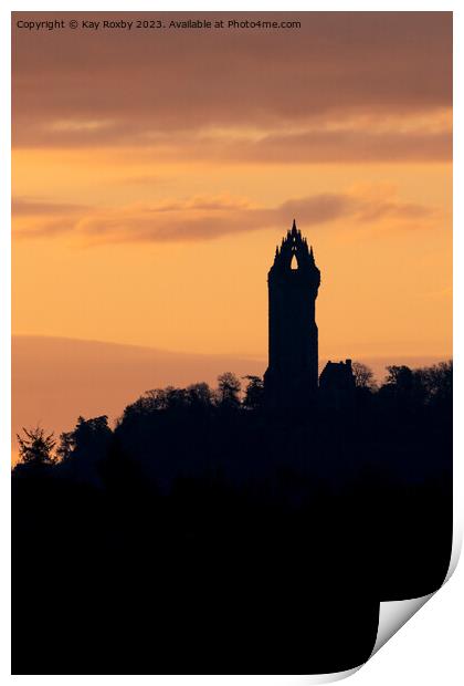 Wallace Monument sunrise Print by Kay Roxby