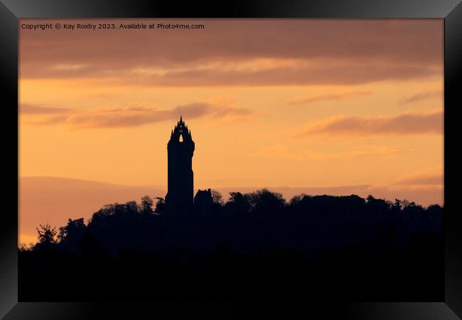 Wallace Monument sunrise Framed Print by Kay Roxby