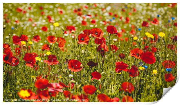 poppy  field Print by Simon Johnson