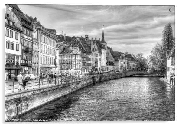  Strasbourg City Monochrome Acrylic by David Pyatt