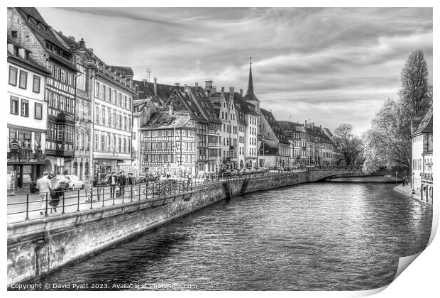  Strasbourg City Monochrome Print by David Pyatt