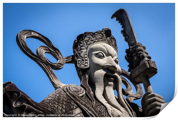 Guardian statue, Wat Pho, Print by Kevin Hellon