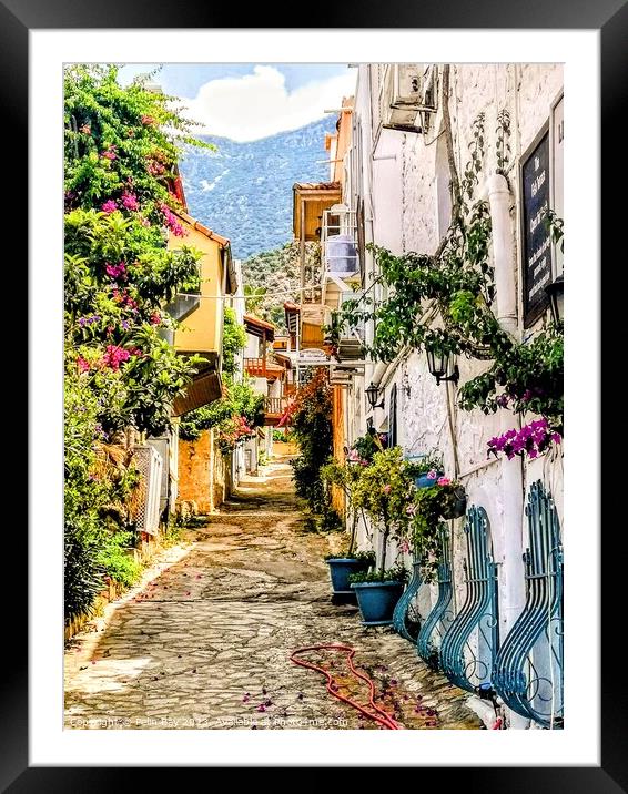 Idilic Boutique Kalkan Streets Framed Mounted Print by Pelin Bay