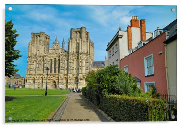 Wells Cathedral  Acrylic by Alison Chambers
