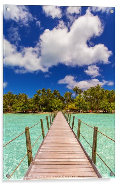Bora Bora Island jetty in luxury tropical resort Acrylic by Spotmatik 