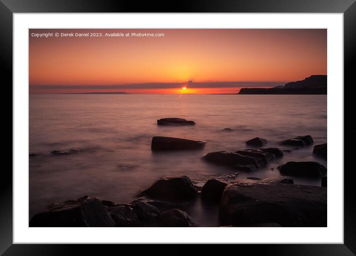 Majestic Sunset over Jurassic Coast Framed Mounted Print by Derek Daniel
