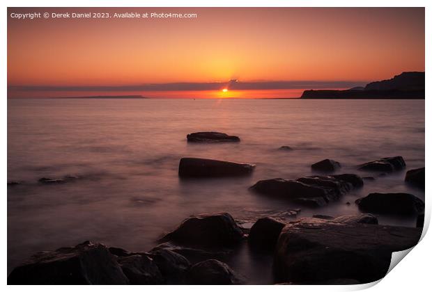 Majestic Sunset over Jurassic Coast Print by Derek Daniel