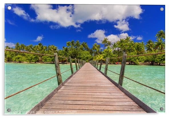 Bora Bora Island jetty in luxury tropical resort Acrylic by Spotmatik 